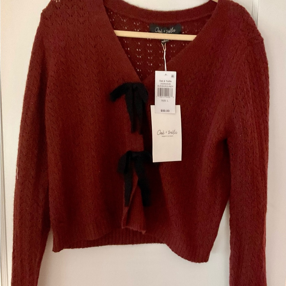 Chic & Belle Women's Burgundy Cardigan